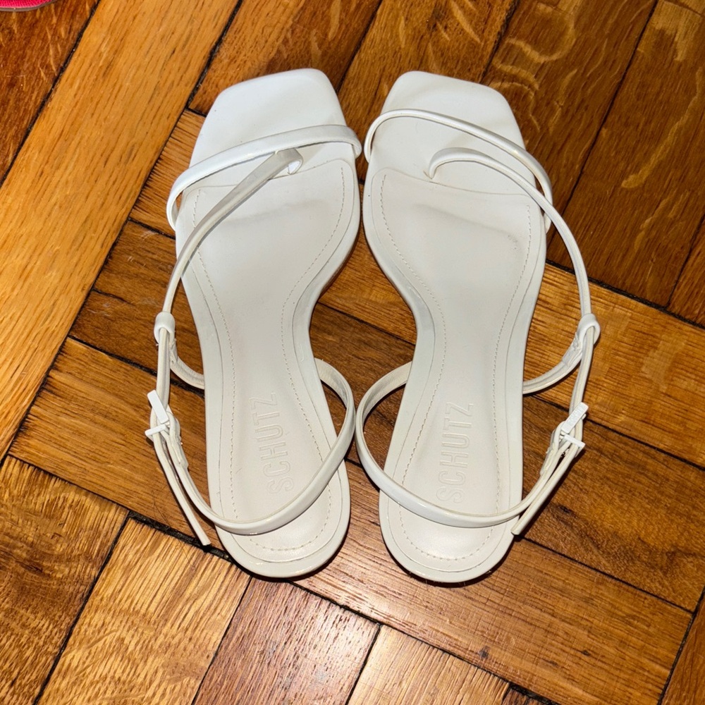 SCHUTZ Cream Strappy Sandals